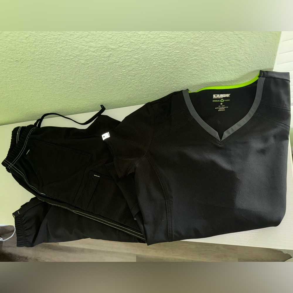 ScrubStar Black Scrub Set XS